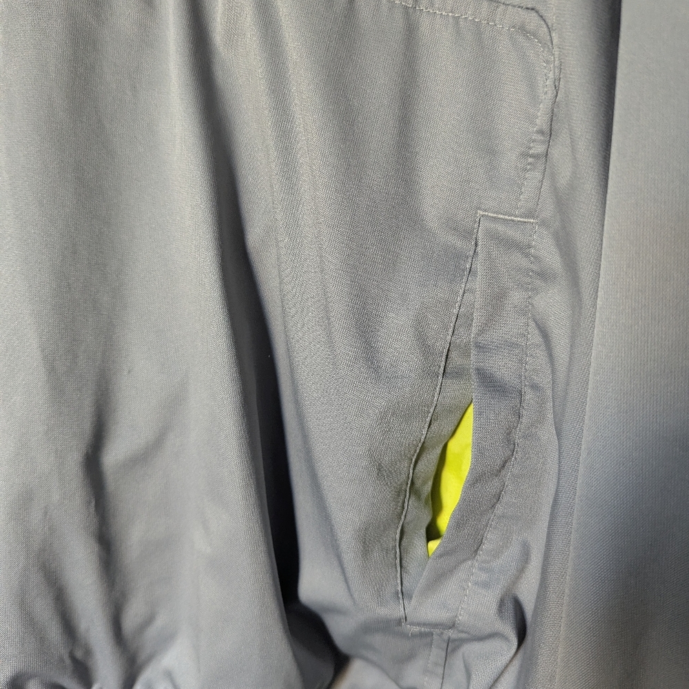 Adidas Men's L - Gray Windbreaker Jacket with Yellow Stripes - Picture 4 of 9